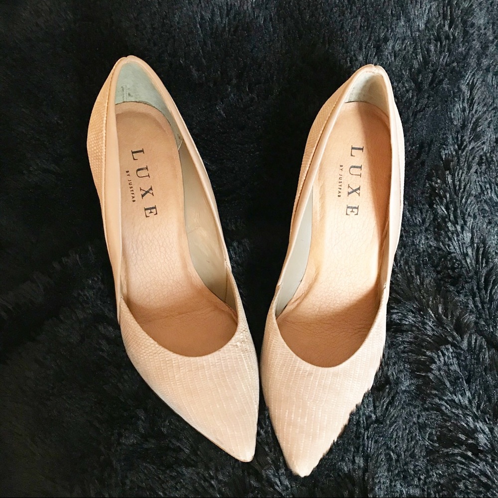 Luxe by JustFab Beige/Nude High Heels, Size 10 NEW
